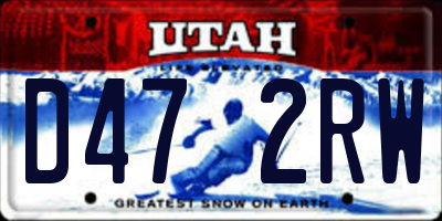 UT license plate D472RW