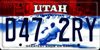 UT license plate D472RY