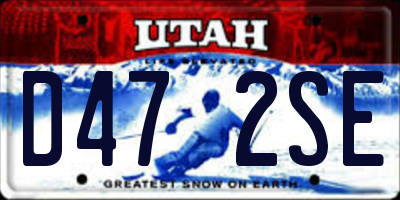 UT license plate D472SE
