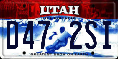 UT license plate D472SI