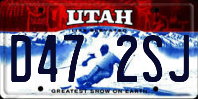 UT license plate D472SJ