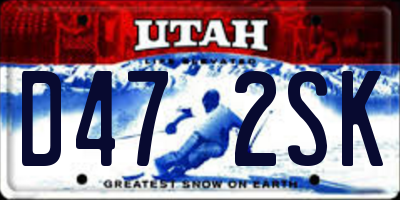 UT license plate D472SK