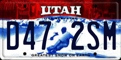 UT license plate D472SM