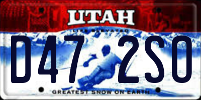 UT license plate D472SO