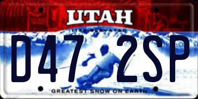 UT license plate D472SP