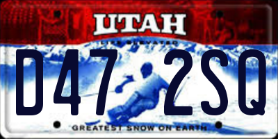 UT license plate D472SQ