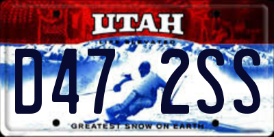 UT license plate D472SS