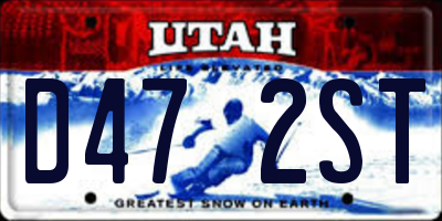 UT license plate D472ST