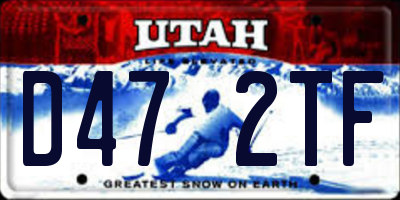 UT license plate D472TF