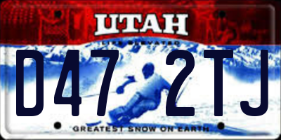 UT license plate D472TJ