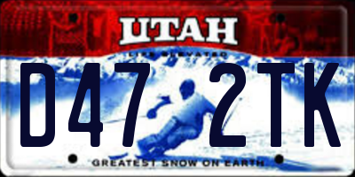 UT license plate D472TK