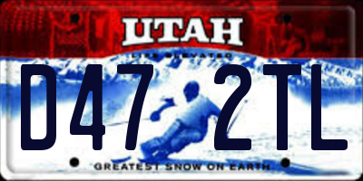 UT license plate D472TL