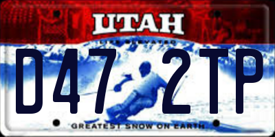 UT license plate D472TP