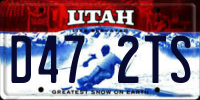 UT license plate D472TS