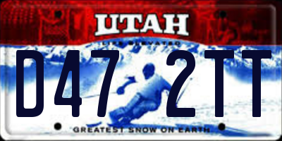 UT license plate D472TT