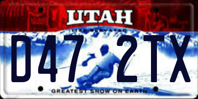UT license plate D472TX
