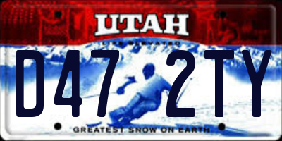 UT license plate D472TY