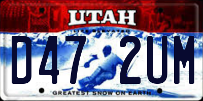 UT license plate D472UM