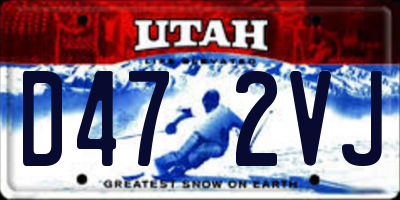 UT license plate D472VJ