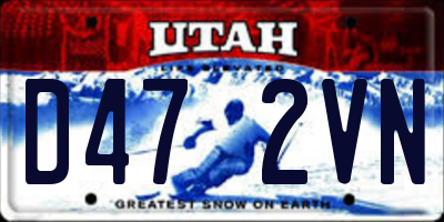UT license plate D472VN