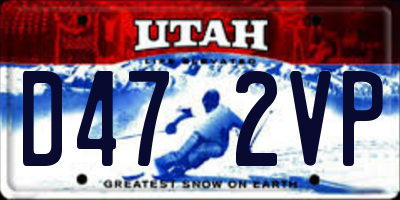 UT license plate D472VP