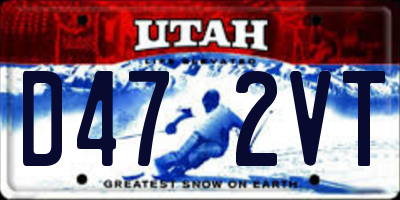 UT license plate D472VT