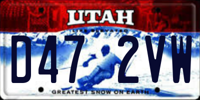UT license plate D472VW