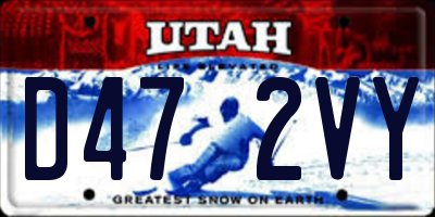 UT license plate D472VY