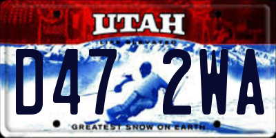 UT license plate D472WA