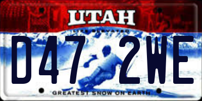 UT license plate D472WE