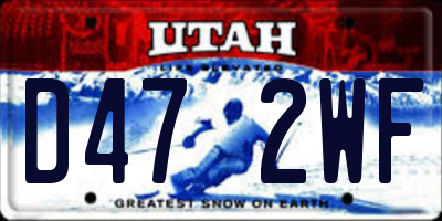 UT license plate D472WF