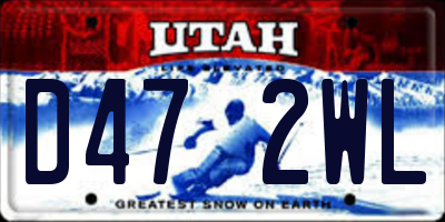 UT license plate D472WL