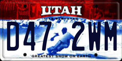 UT license plate D472WM