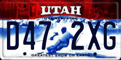 UT license plate D472XG