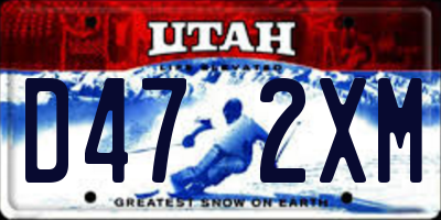 UT license plate D472XM