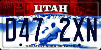 UT license plate D472XN