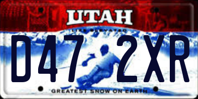 UT license plate D472XR