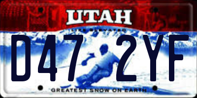 UT license plate D472YF
