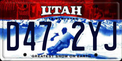 UT license plate D472YJ