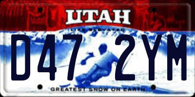 UT license plate D472YM