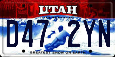 UT license plate D472YN