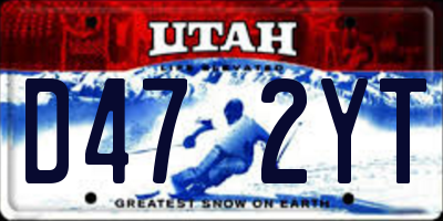 UT license plate D472YT