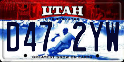 UT license plate D472YW