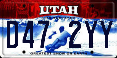 UT license plate D472YY
