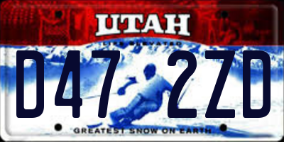 UT license plate D472ZD