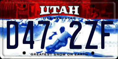 UT license plate D472ZF