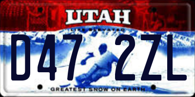 UT license plate D472ZL
