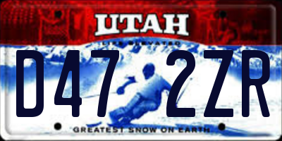 UT license plate D472ZR