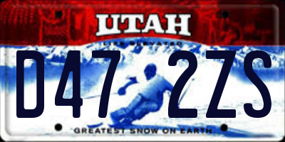 UT license plate D472ZS