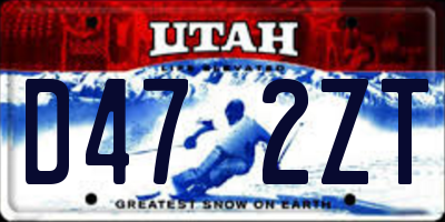 UT license plate D472ZT